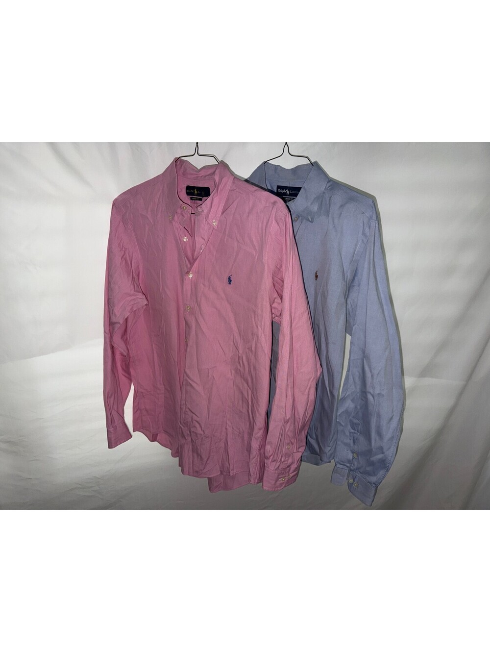 Ralph Lauren Men's Button-Down Dress Shirts - Pink Custom Fit & Blue Classic Fit